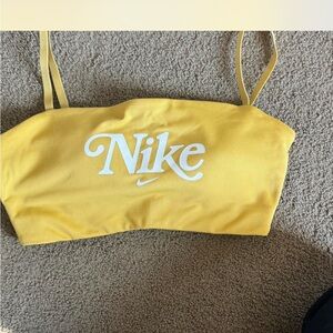 Yellow Nike sports bra
